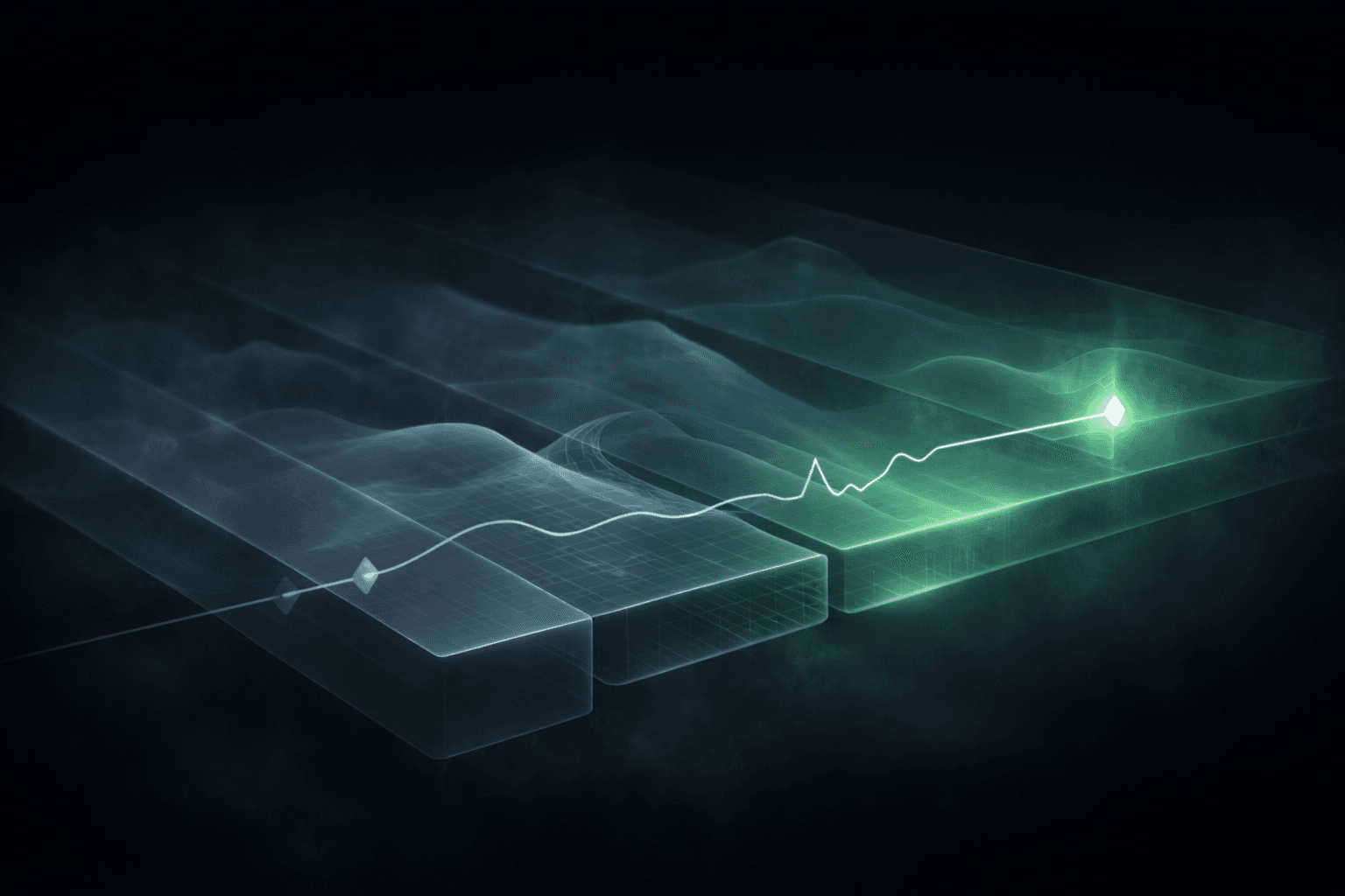 Conceptual illustration of inference-time stability and late-stage commitment